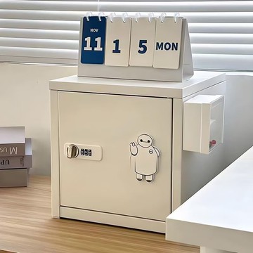 工廠現貨 密碼櫃鋼制小型文件櫃臥室收納儲物櫃學生桌面女生宿舍簡約金屬487-LPS 保售後 台灣公司