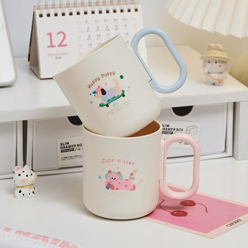 快速出貨可愛小狗漱口杯情侶刷牙杯家用便攜牙缸女高顏值學生宿舍洗漱杯子
