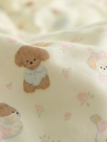 小狗卡通可愛兒童雙層紗a類母嬰級學生宿舍純棉床單全棉單人被單