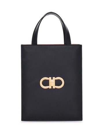 Ferragamo - Gancini-plaque leather minibag - women - CALFSKIN/CALFSKIN/Lamb Skin - One Size - Black