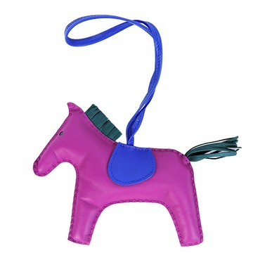Hermes 愛馬仕 小羊皮手工馬兒吊飾(大/紫羅蘭)_廠商直送