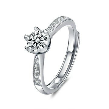 【巴黎精品】現貨+預購 莫桑鑽石戒指飾品配件925純銀戒指婚戒鑽戒開口戒-0.5克拉對戒莫桑鑽戒指p1as115