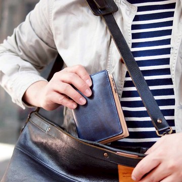 日本經典藍染 率性多層短夾 接單訂購Made in Japan by Baggy Por