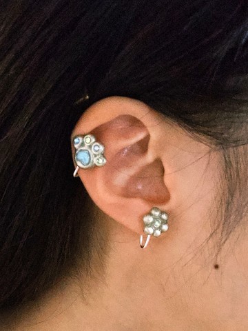 宇宙花朵耳骨夾、戒指
