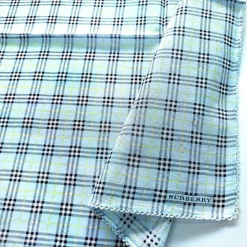Burberry 古董手帕 口袋巾 藍色格紋 19.5 x 19 英吋 禮物