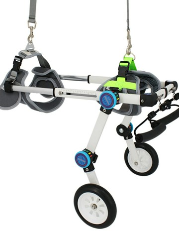 }狗狗新款貓咪后肢用輪椅升級款可折疊鋁合金輕便寵物輔助車包郵