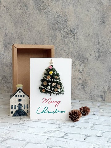 聖誕節摺頁卡片 聖誕花圈卡片 聖誕樹卡片 聖誕禮物 交換禮物