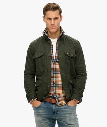 Superdry Men's Military Lightweight Field Jacket Green Size: Xxl