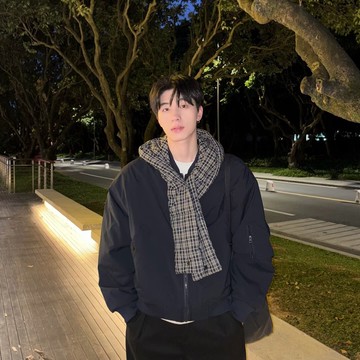 韓版時尚假兩件格子披肩外套男街頭流行百搭痞帥長袖棉服男