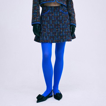 MARDI MERCREDI 短裙 紫色 A字 休閒 花呢 TWEED A LINE SKIRT