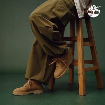 Timberland官方旗艦 女款橄欖綠色降落傘寬褲|A41FB302