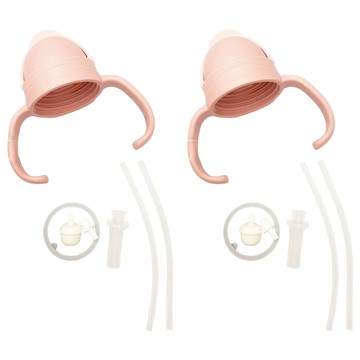 Simba 小獅王辛巴 蘊蜜寬口防漏滑蓋把手吸管組 6個月以上  上蓋配件 + 吸管接頭 + 吸嘴 + 墊圈 + 吸管 + 導管珠  2組