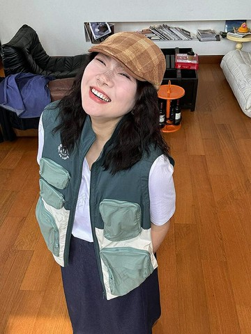 木子理想大碼女裝戶外感工裝機能風馬夾胖mm多口袋休閑馬甲200斤