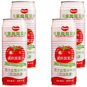 KAGOME 可果美 蕃茄汁 490ml 大  完熟蕃茄 台灣製造 原汁含有率99.8%  4罐