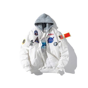 NASA聯名宇航員外套飛行員夾克男女情侶潮牌春秋冬季加厚棒球棉服