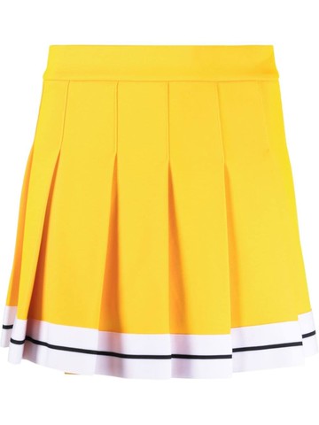 Palm Angels - pleated mini skirt - women - Cotton/Polyester/Polyester - M - Yellow