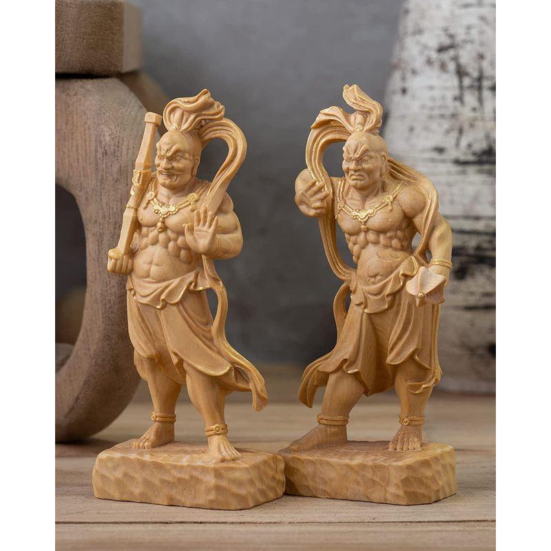 極小仏 金剛力士 9cm 仁王 阿形 吽形 仏像 フィギュア 木彫り 置物