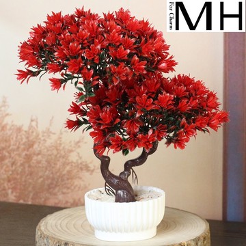 仿真花假花塑料花迎客松發財樹盆景客廳臥室茶幾擺件陽臺裝飾花藝