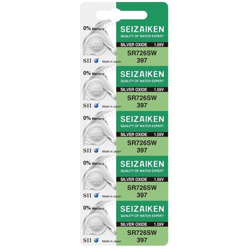 [寶旺旺] SII精工 SR726SW鈕扣型397氧化銀 電池 5顆排裝(1.55V無汞)