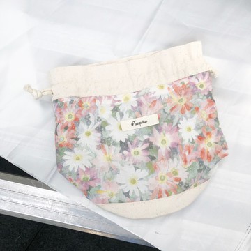 水染花 / 粉 紫 / 多用途 水桶包 束口包 收納包