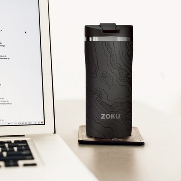美國 ZOKU 真空不鏽鋼隨行保溫杯 355ml (地形灰) 保溫瓶 隨行杯 環保杯