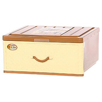 KEYWAY 聯府 特大佐藤抽屜整理箱 34.5L 2個  540 x 475 x 247mm  棕色 + 黃色  1組