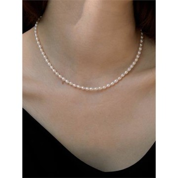 小眾高級淡水珍珠項鏈輕奢百搭鎖骨鏈純銀s925項鏈趙露思同款