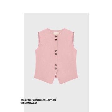 品牌特價高級感甜美粉色西裝馬甲女2025夏季新款復古小眾獨特上衣