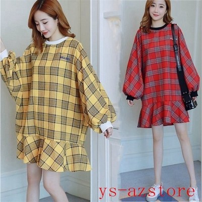 ワンピース チェック柄 長袖 Aライン レディース 秋 冬 Aラインワンピース フレア チュニック ひざ丈 きれいめ バルーンスリーブ 通販 Lineポイント最大get Lineショッピング