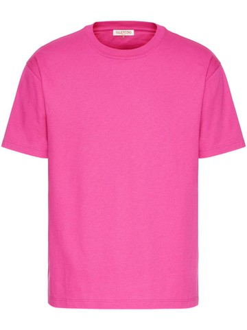 Valentino Garavani - stud-detail cotton T-shirt - men - Cotton - XL - Pink
