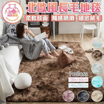 北歐風長毛地毯 7色 漸層色地毯 漸變色 地墊 床邊毛毯 毛絨大地墊 北歐地毯 爬行墊 防滑地毯 絨毛地毯【60122】
