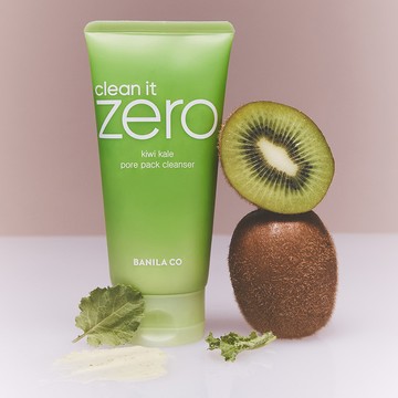 BANILA CO Clean It Zero Kiwi Kale Pore Pack Cleanser 180g Set (+Cleansing Brush)