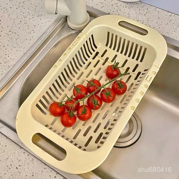 【全店免運  臺灣發貨】可伸縮瀝水籃家用廚房洗菜盆籃子水槽瀝水架水池碗筷收納置物架子廚房用品 生活小神器