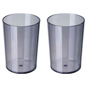 簡約透明漱口杯  2個  紫色