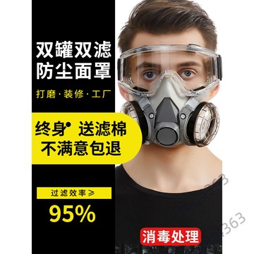 【台灣出貨】防塵面罩 工業粉塵 全臉透氣面具 打磨專用 口罩全面護罩 灰塵防護 屬性詞