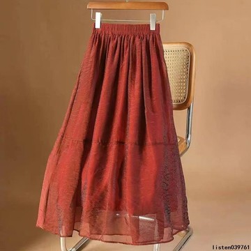 【仙女系拼接蓬蓬裙】大碼半身裙 夏 高腰 暮云紗 拼接 減齡 蓬蓬半身裙 中長款 大擺 A字裙 不規則半身裙 中長裙 碎