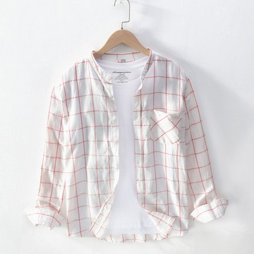 現貨+預購 男襯衫長袖上衣男商務休閒襯衫上衣-棉麻格子男裝3色74kz49【獨家進口】【米蘭精品】