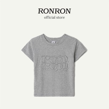[RONRON] Vintage Applique T Shirt / GREY 韓國官方直送