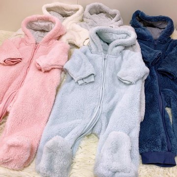 出口英國知名品牌嬰兒衣服冬裝冬天帶帽柔軟舒棉絨連身衣爬服保暖