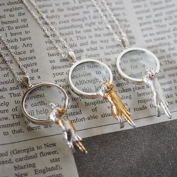 會說話的貓咪迷你放大鏡墜飾