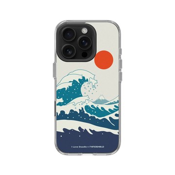 iPhone 16 Pro Clear Case（相機按鈕） 透明 - ilovedoodle (Lim Heng Swee) - Cat Landscape - Waves
