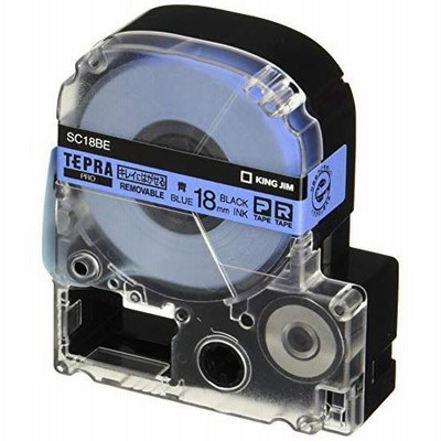 キングジム テープカートリッジ テプラPRO キレイにはがせるラベル 18mm 青 SC18BE