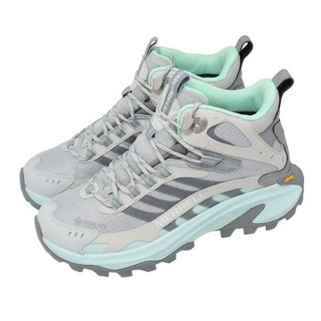 Merrell 登山鞋 Moab Speed 2 Mid GTX 女鞋 灰 藍 防水 中筒 ML00004911