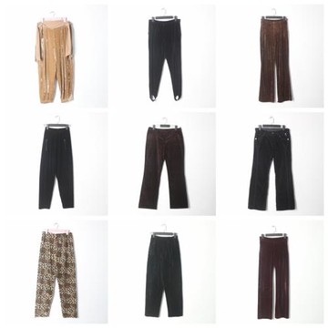 古著vintage 日本制精選精品春秋裝 金絲絨直通褲長褲九分小腳褲1