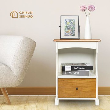 【祈樂森活】艾莉木質收納邊櫃