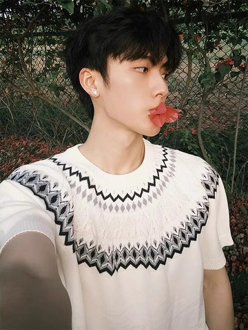 美式復古 費爾島針織短袖男款夏季高級感絞花T恤痞帥半袖百搭上衣鑫弘-衣錦男裝