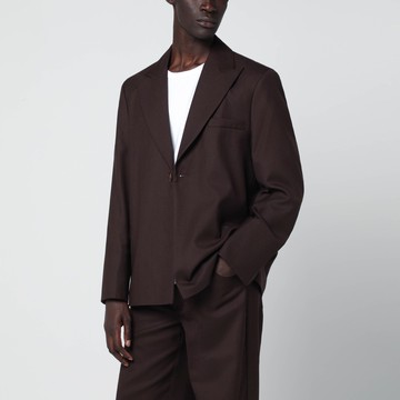 Seydou mud-colored jacket in wool blend twill