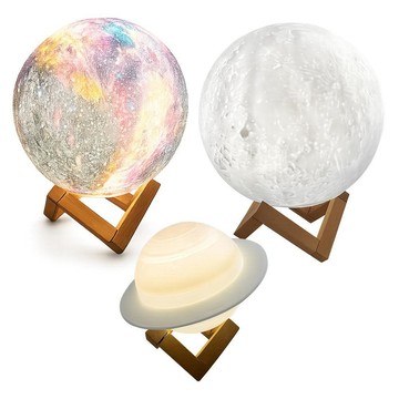藻土屋 2入-爆紅款仿真星球拍拍燈小夜燈-I / 投影小夜燈 感應燈 星空投影燈 星空燈