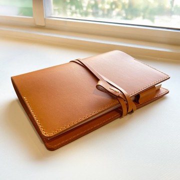 艾曼紐 A5 皮革筆記本/書衣/手帳/質感筆記本-自然棕