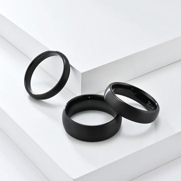 鎢鋼。流利髮絲紋 戒指 | TM